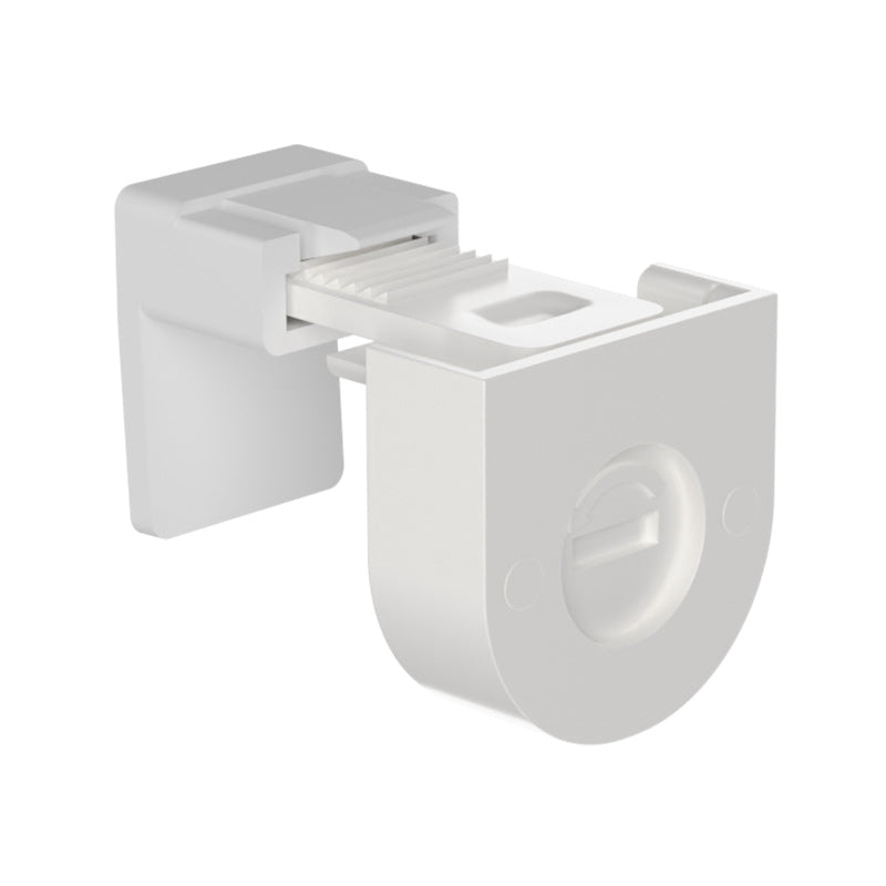 Schmaler Kunststoff-Klemmhalter Weiß