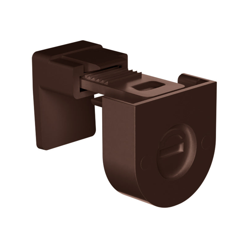 Schmaler Kunststoff-Klemmhalter Braun