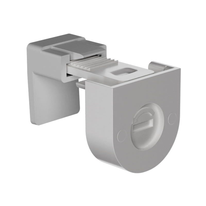 Schmaler Kunststoff-Klemmhalter Grau