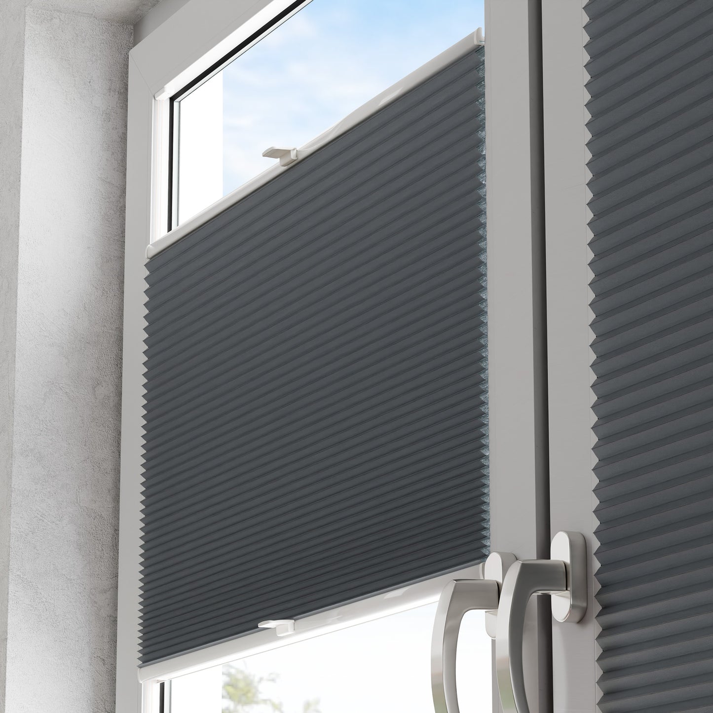 Detail-Darstellung verdunkelnder Thermo-Wabenplissees