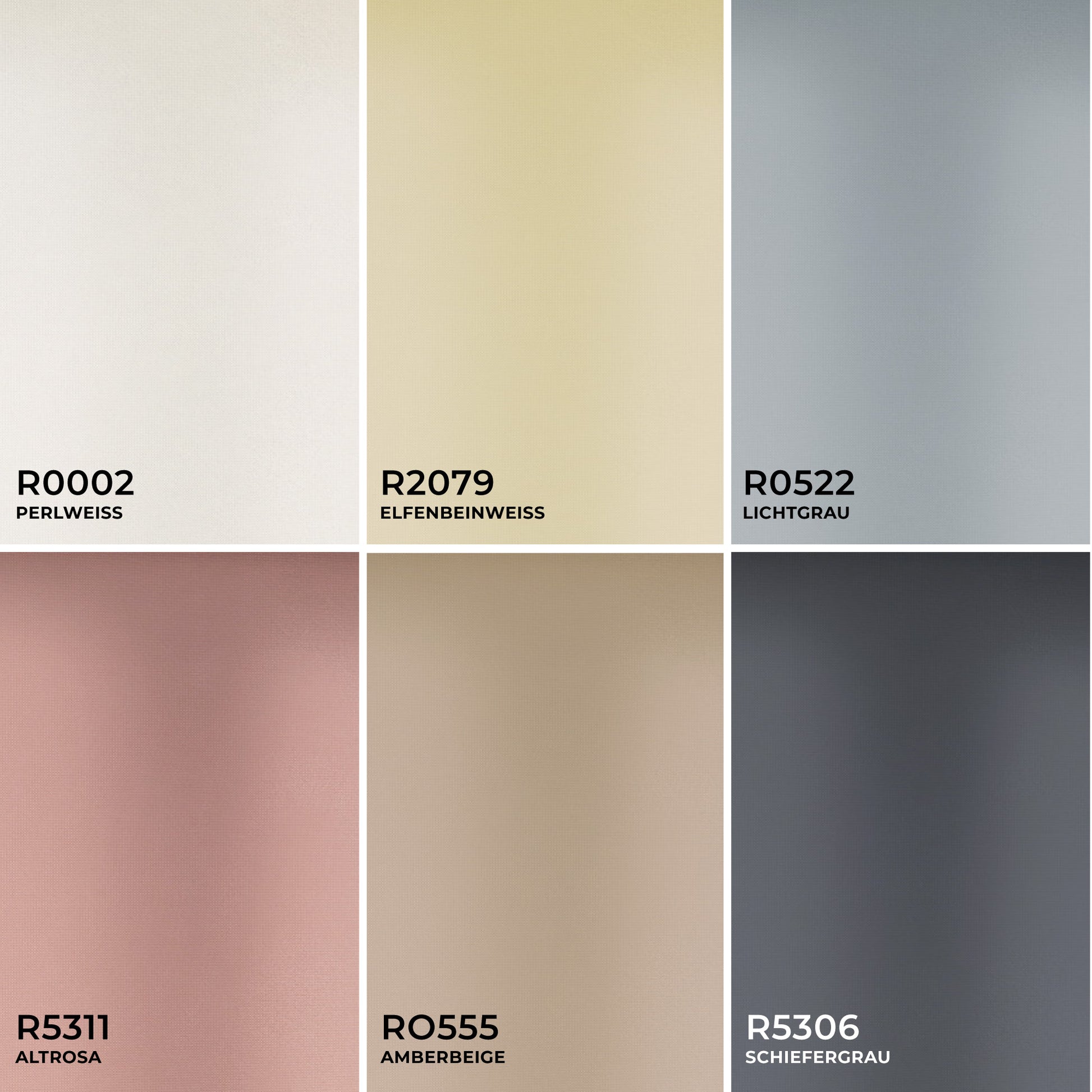 Rollo Stoffe Farbübersicht lichtdurchlässig