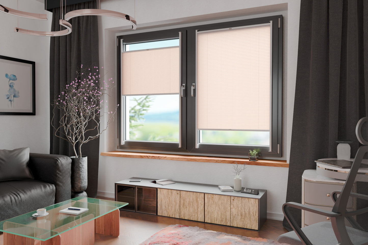 Schienen-Waben-Plissee