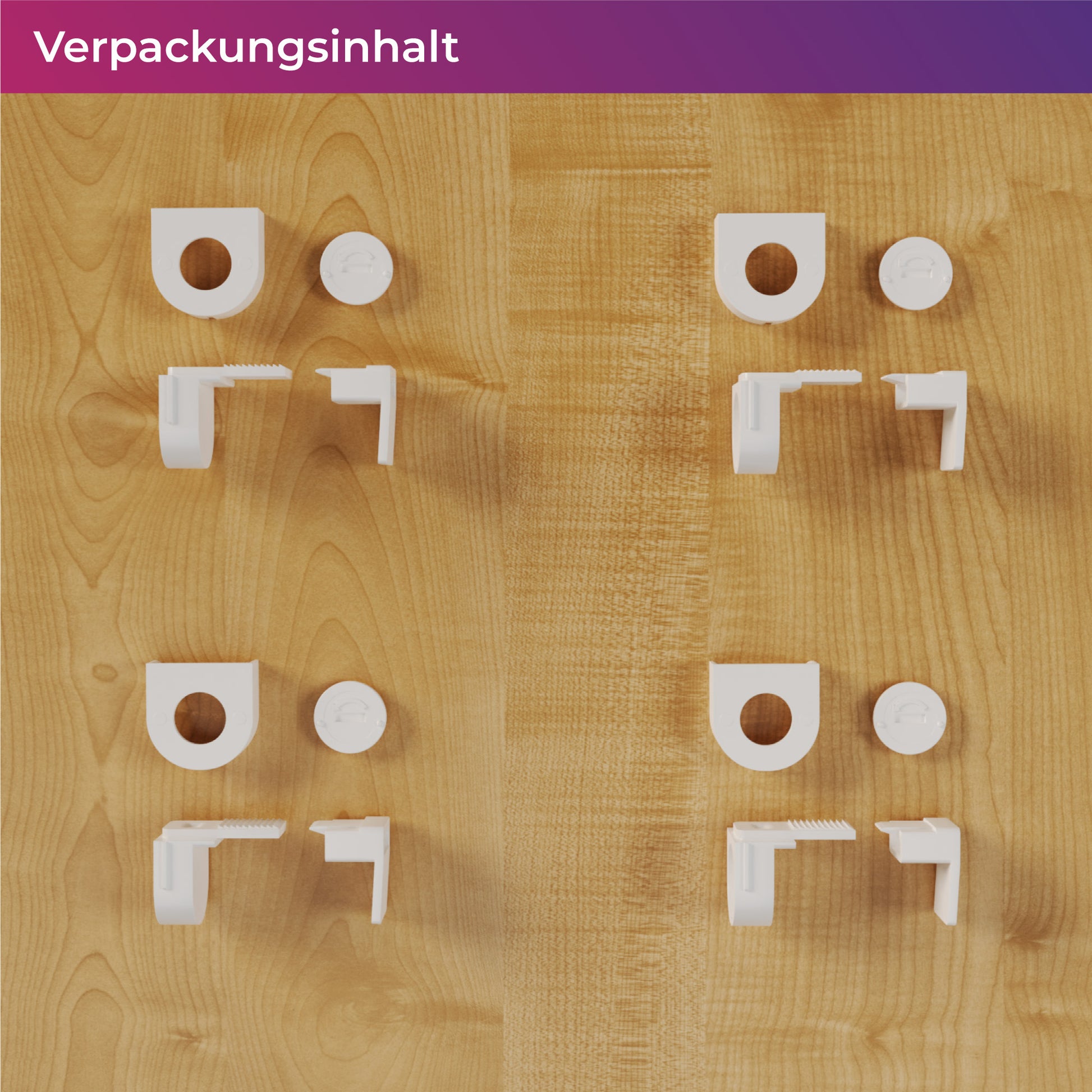 Verpackungsinhalt Kunststoff-Klemmhalter